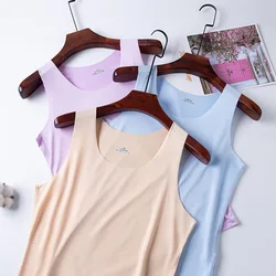 cute woman Camis top tank Summer Traceless Ice Silk Tanks Top Women's Thin Women's Strap Underlay Sexy Versatile Sleeveless Tops