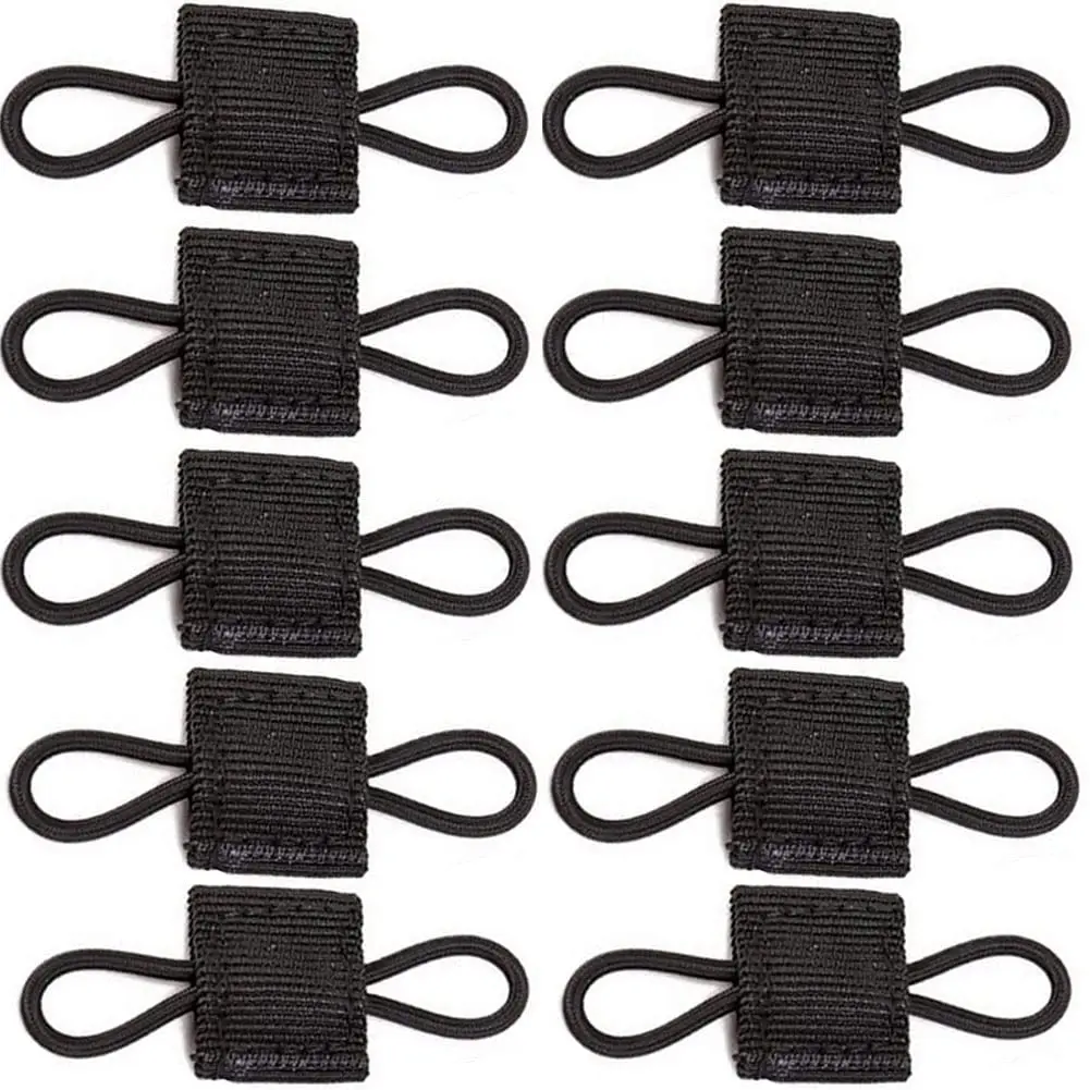 10pcs Molle Webbing Retainer Elastic Binding Buckle Tactical Flashlight Baton Small Tool Retainer for Outdoor Backpack Vest Bags