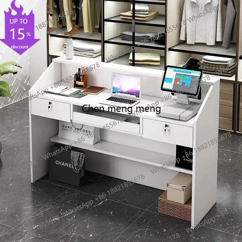 G153 Table  Church Furniture Elegant Office Desk Reception Counter Cosmetics Shop Gold Floaoting Bureau Meuble Aesthetic Salon