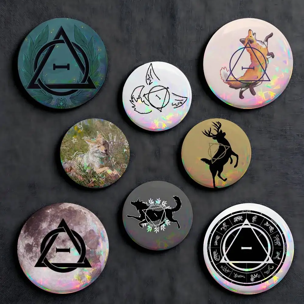 Therian Delta Symbol Round Badge Creative Brooch Clothing Backpack Accessories Lapel Pin