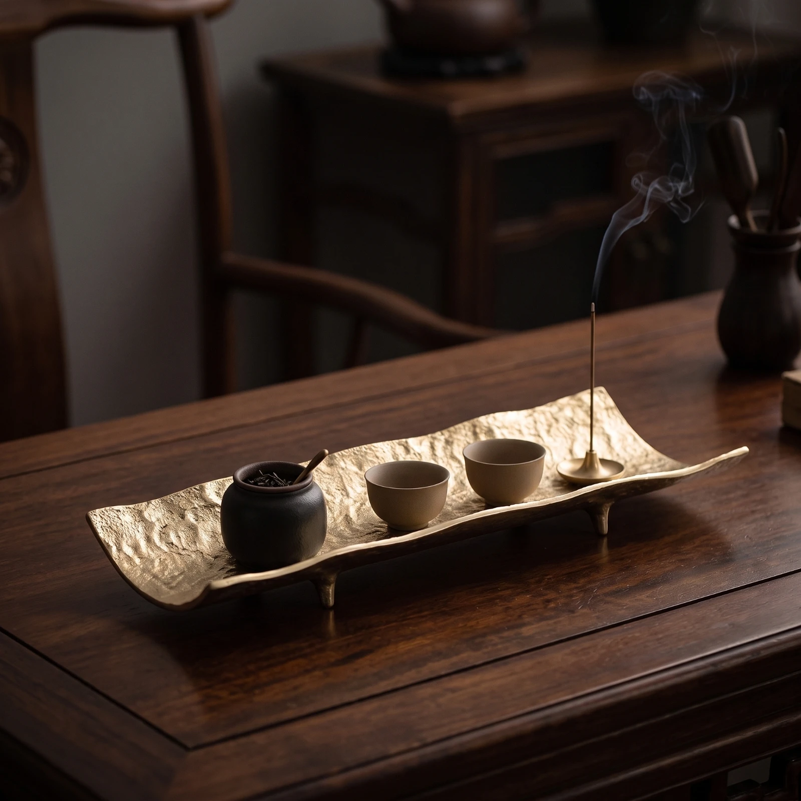 Oval Tray Slimline Aluminum Tray Sculptural Artisanal for Home Decorators, Tabletop Centerpiece, Entryway Console