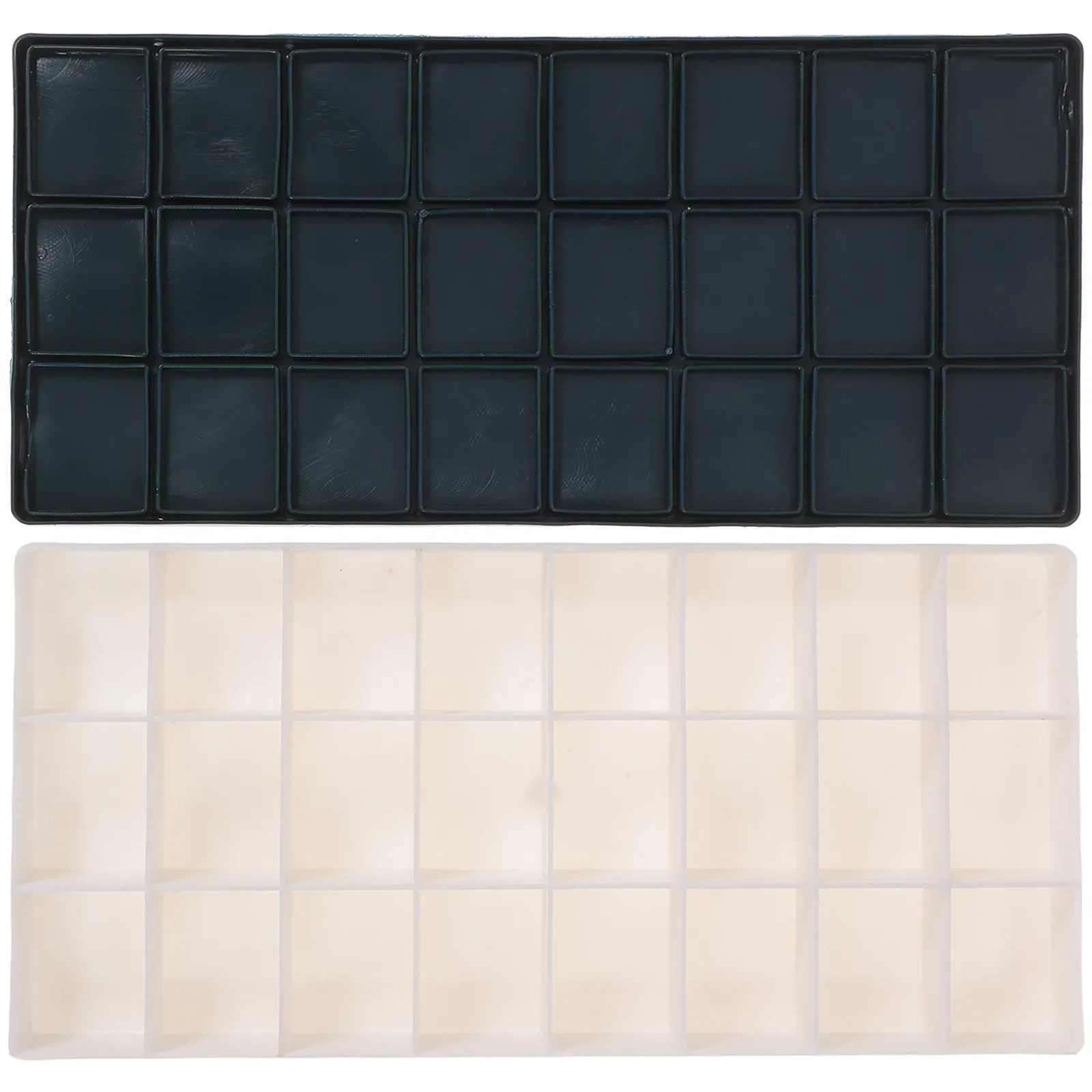 24 Wells Paint Box Plastic Deep Palette Airtight Moisture-Sealed Suitable for Watercolors Gouache Acrylic Oil Paint Grids