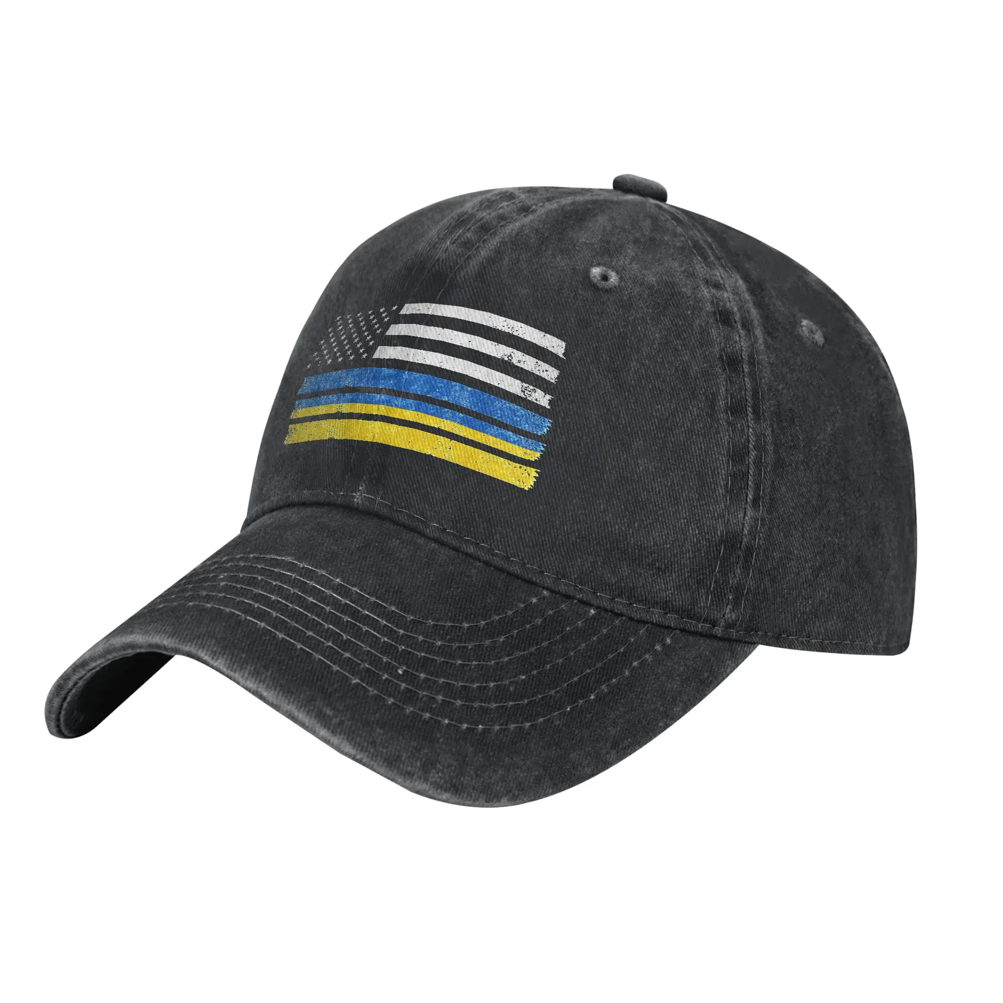 Ukrainian American Flag USA Ukraine Men Baseball Cap  Distressed Denim Washed Caps Vintage Outdoor Running Golf Gift Sun Cap