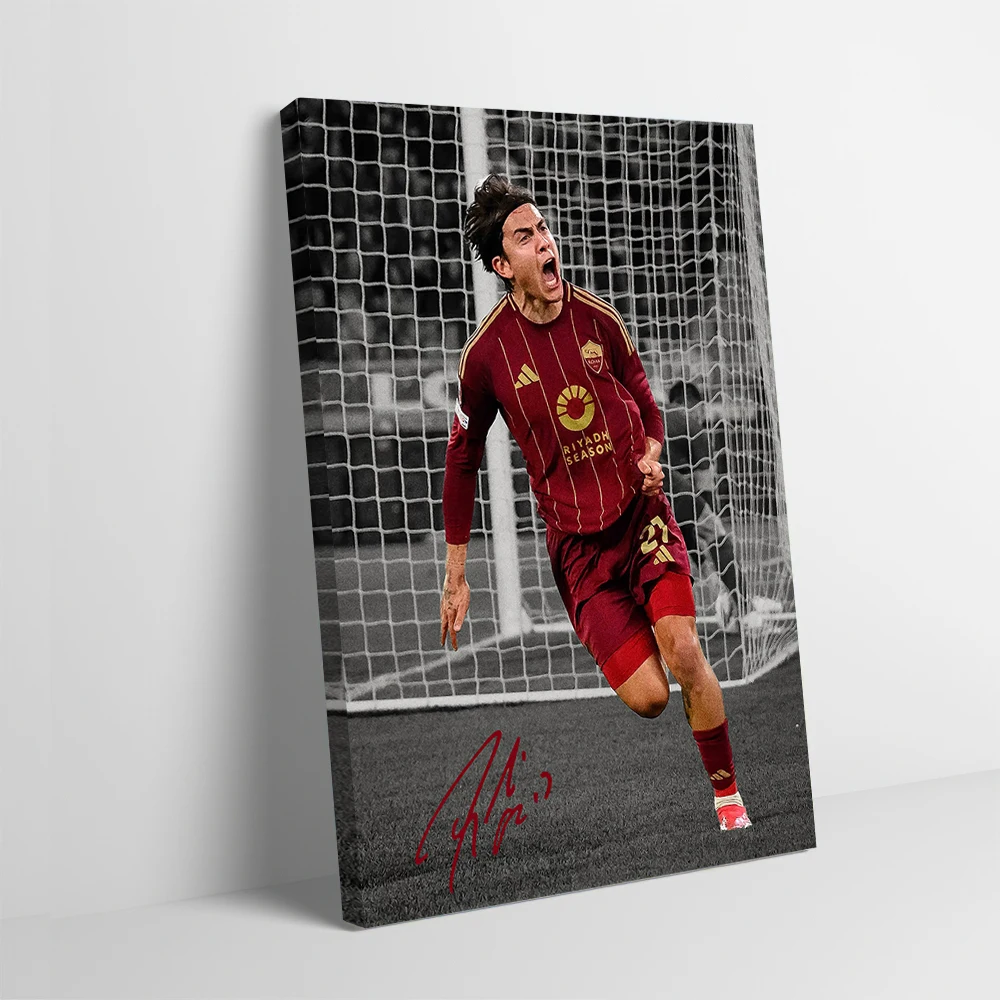 Póster de Paulo Dybala, pintura en lienzo impresa personalizable para imágenes, arte de pared, decoraciones para el salón, decoración del hogar de lujo