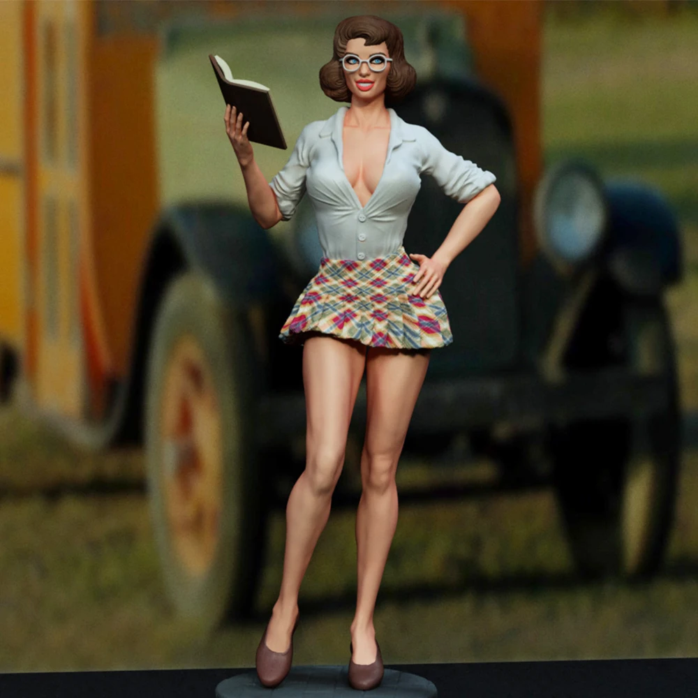 1:18 High-Detail Fresh Campus Anime Figures | 3D Resin Miniature | Unpainted Scholarly Style Model Kit (A1071)