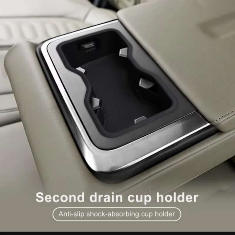 Suitable For RIVIAN R1T/R1S 2024 silicone Second Row CUP cover for the in-car beverage cup holder interior