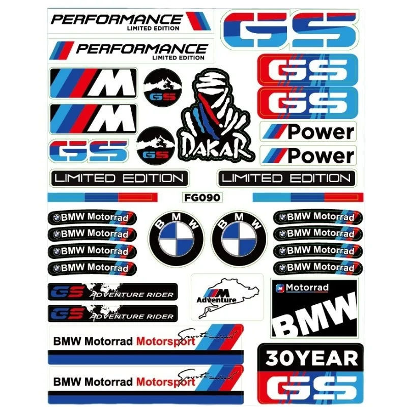 Adesivos de logotipo para motocicleta BMW, decalque para capacete de moto, para BMW M Power R1200GS F850GS F750GS F 750 850 GS, acessório de adesivos 