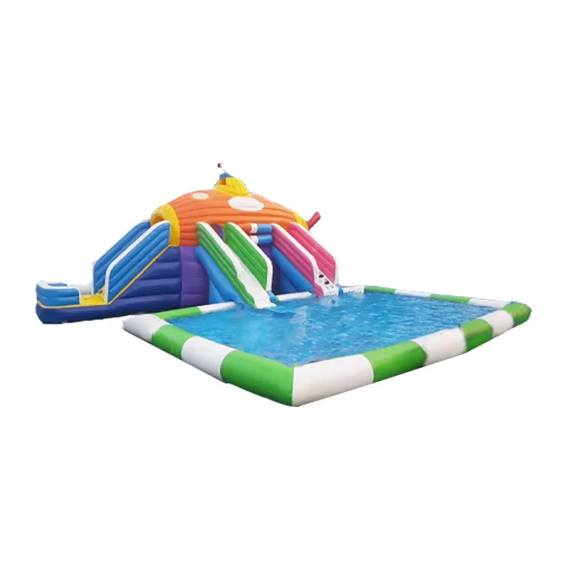#Customized manufacturer wholesale inflatable slide Outdoor mobile inflatable slide Pool combination Large children's water play