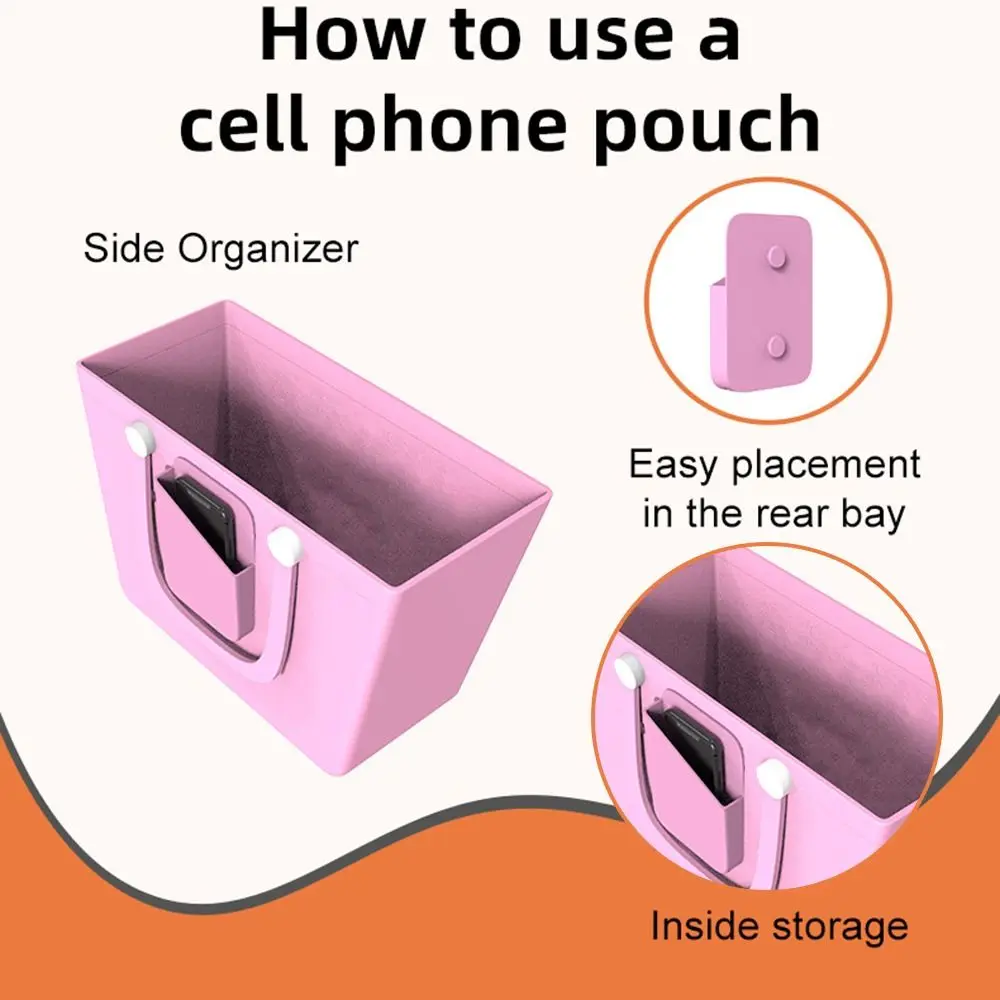 Silicone Storage Bag Eco-friendly Soft Flexible Phone Storage Bag Reusable Organizer for Bogg Bag Ideal Beach Bag Connector