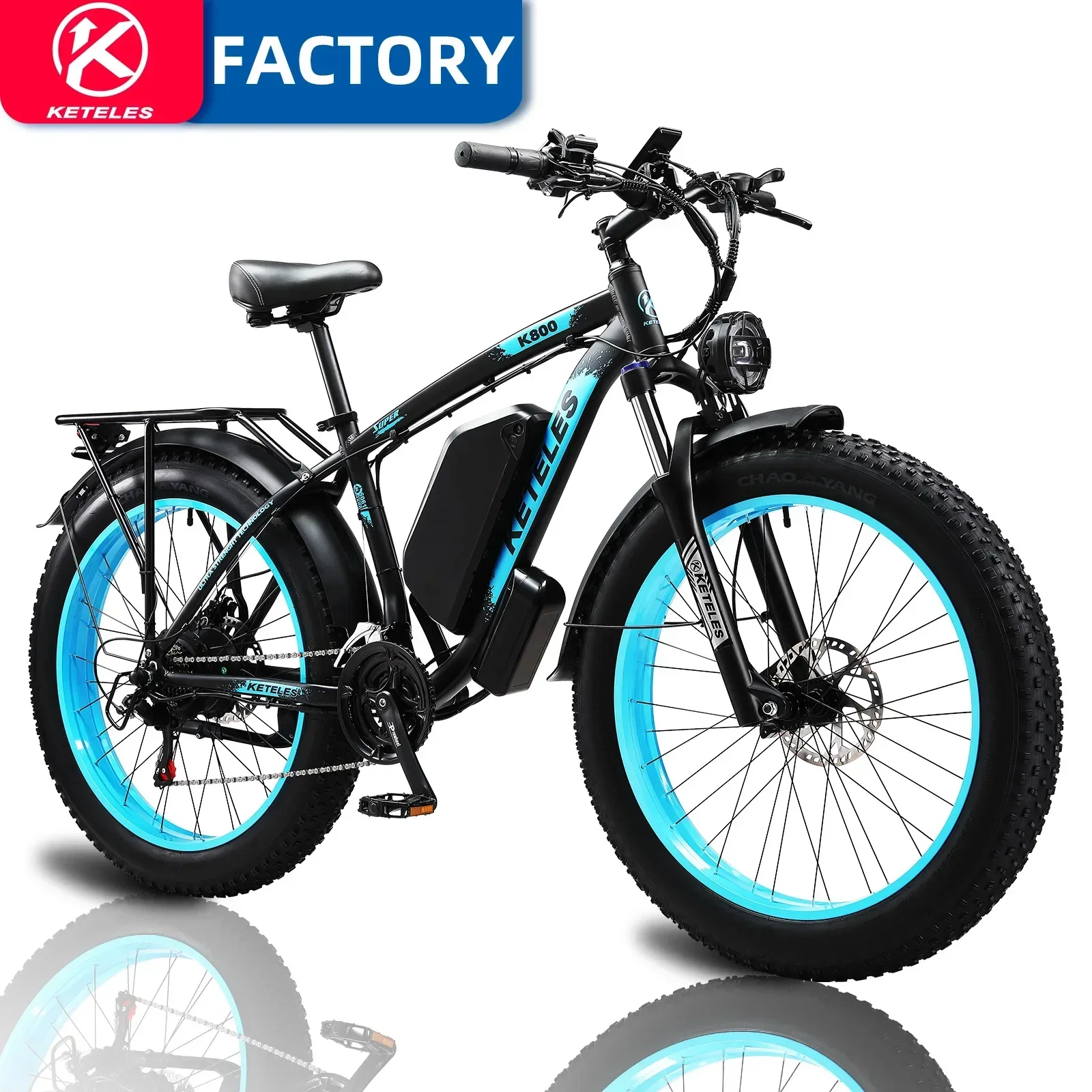 K800 electric bicycle snow bike aluminum alloy fat tire 48V power assisted beach bike 26 inches