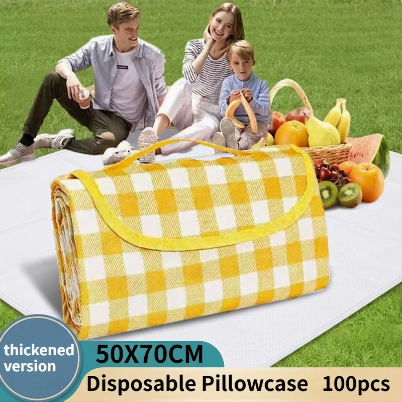 100pcs Picnic Blanket Disposable Face Cradle Cover Nonwoven Pillow Paper Waterproof Massage Table for Disposable Beauty Headrest