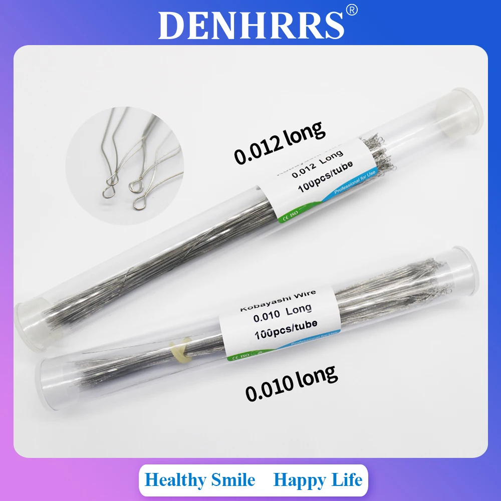 

100Pcs/Tube Dental Kobayashi Long 0.010/0.012 Welded Preformed Orthodontic Ligature Wire