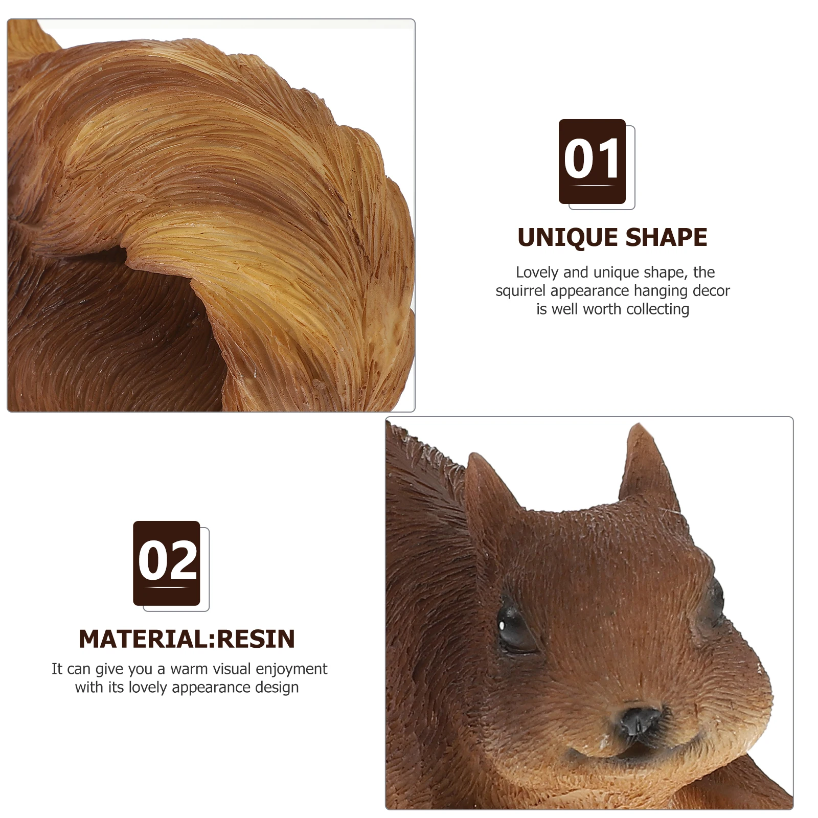 

2Pcs Squirrel-Shaped Garden Statue Waterproof Resin Hanging Decor for Yard Tree Landscape Pendant Adornment Garden Pendant