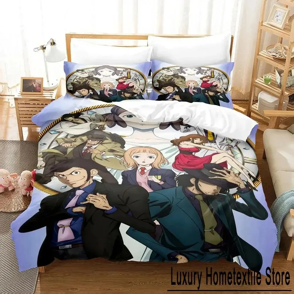 

Anime Lupin Third Mine Fujiko Bedding Set Boys Girls Twin Queen Size Duvet Cover Pillowcase Bed Kids Adult Home Textile