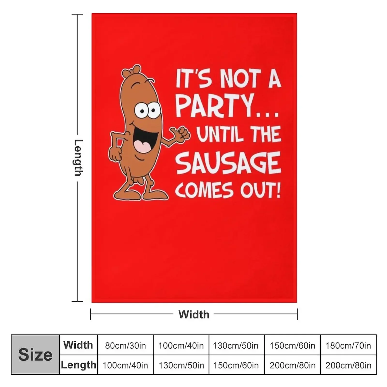 It's Not A Party Until The Sausage Comes Out Cartoon Throw Blanket Sleeping Bag for babies Custom Thermal Hair Tourist Blankets