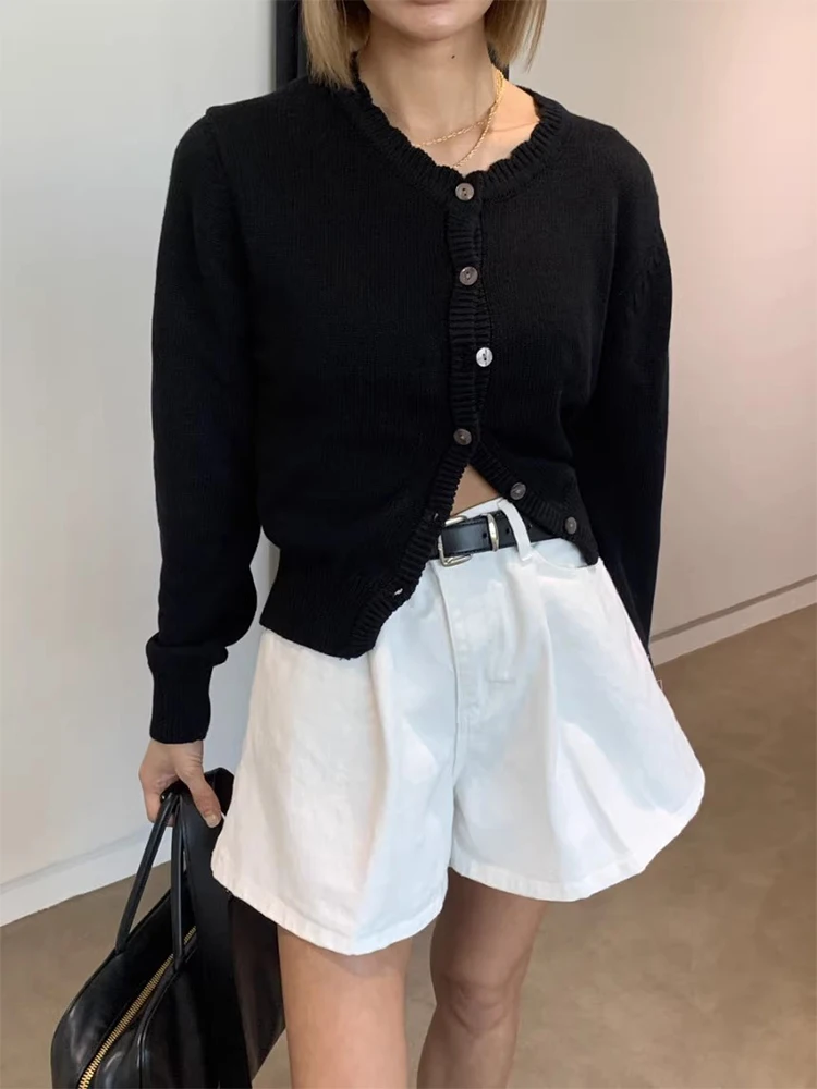 여성용 하이웨이스트 와이드 레그 베이직 스타일 솔리드 컬러 다용도 데님 반바지 여름 신상품 슬리밍 효과 캐주얼 청바지