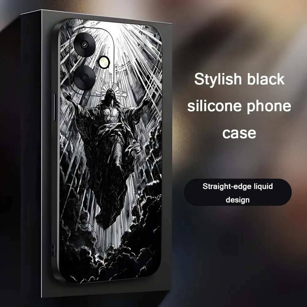 Popular Jesus Christ Art Phone Case For Xiaomi Redmi 14C 13C 12C Note14 13 12 11 10 Pro Plus S Soft Black Phone Cover