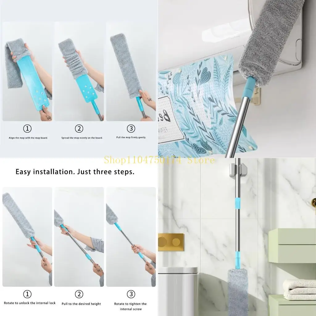 

Bendable Dust Collector Soft Microfiber Cloth Under Bed Narrow Gaps Cleaning Tool Flat Duster top sale