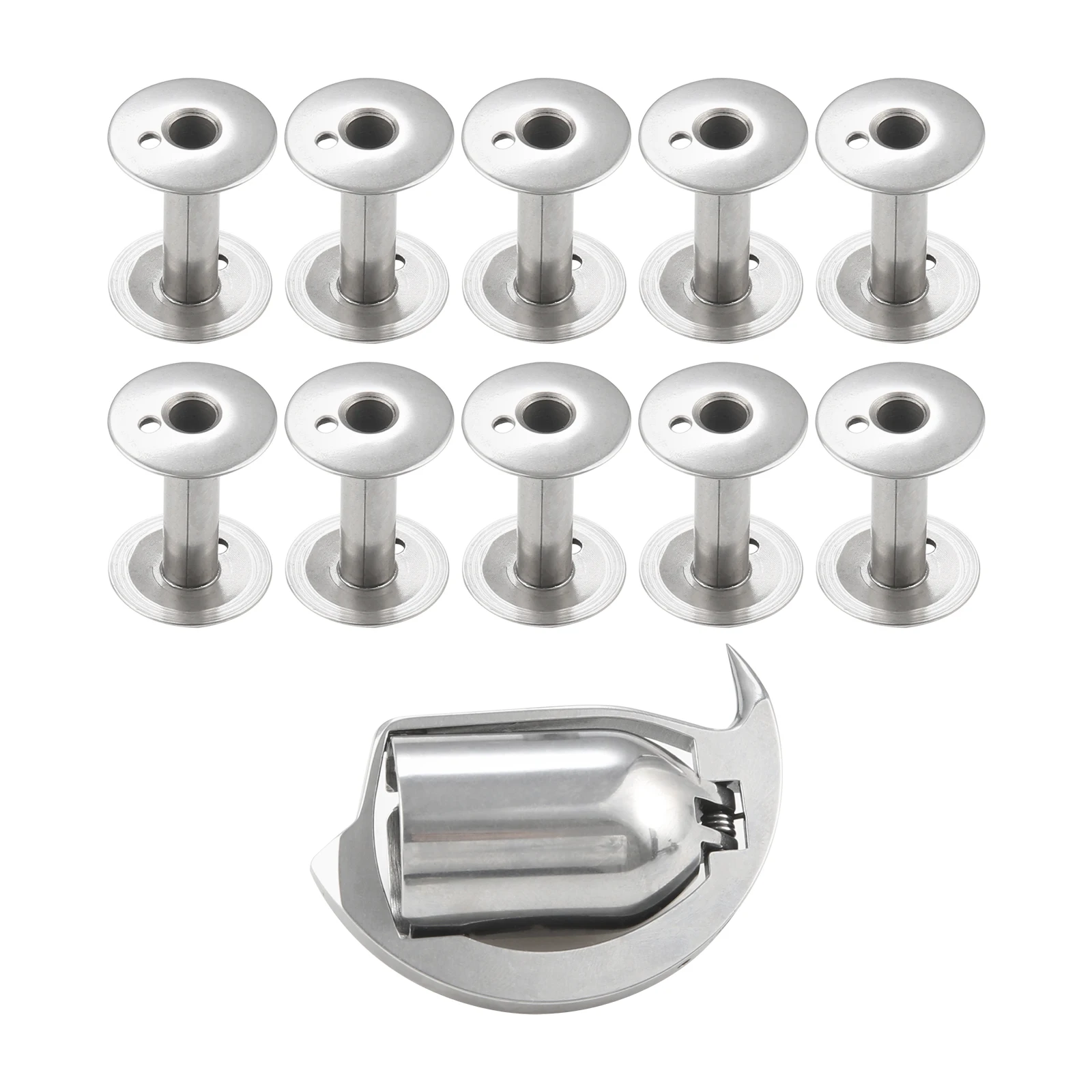 1Pc Shuttle Hook with 10 Bobbins 31x24mm Compatible with Durkopp Adler 203 Seiko CH-2B Consew 2050 JUKI 441 FERDCO 2020