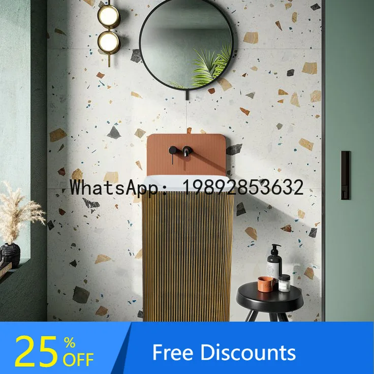 

XL Modern Minimalist Pedestal Basin Integrated Outdoor Artificial Stone Floor-standing Wash Basin