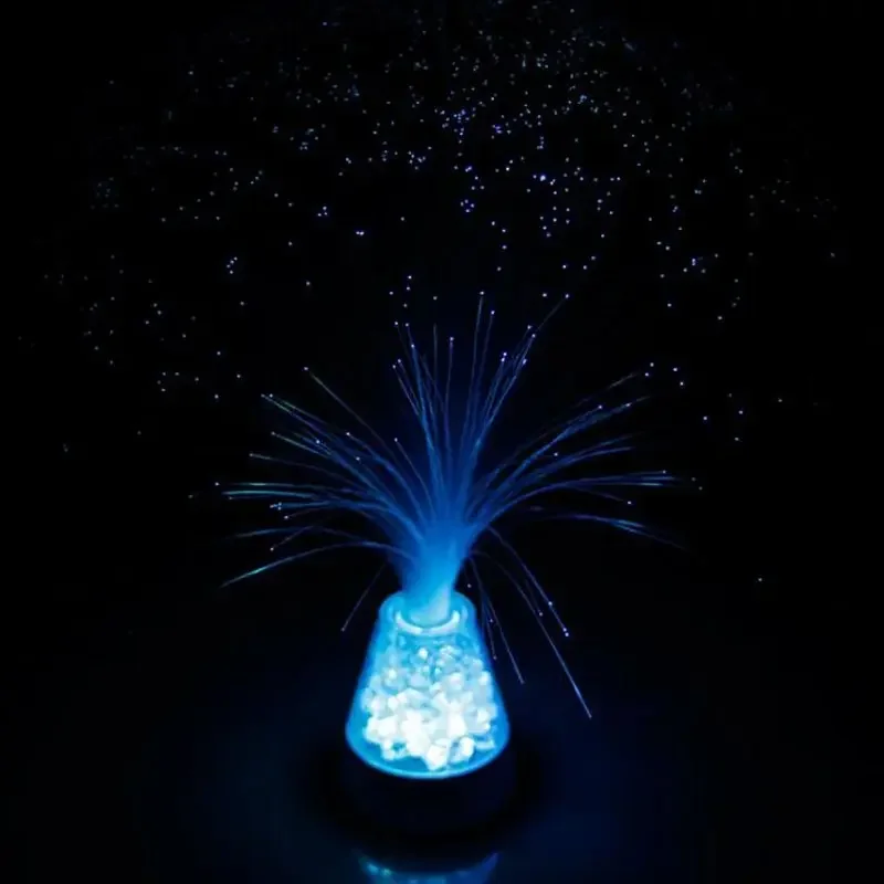 Lámpara de fibra óptica RGB, luz LED estrellada con Control remoto, con Base acrílica, 4 colores, novedad