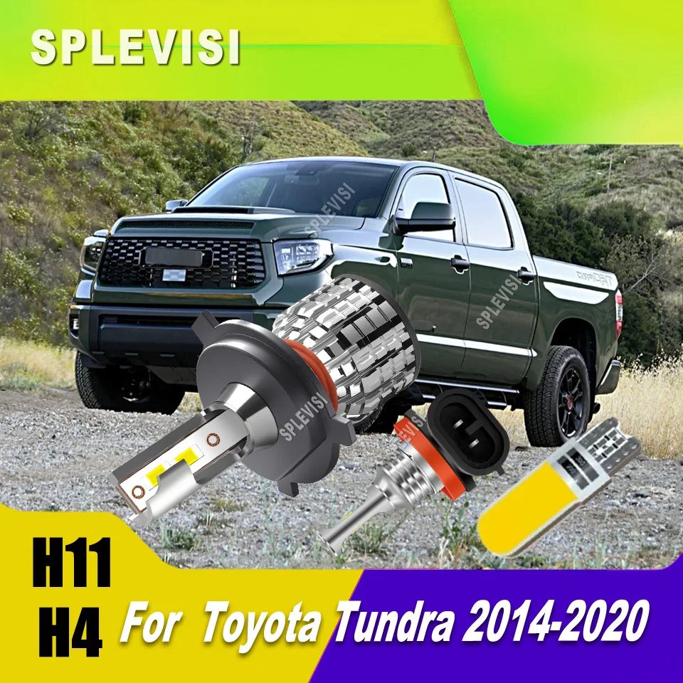 

12v Xenon White Front Headlight Upgraded LED Bulbs H4 711 501 - improve lighting For Toyota Tundra 2014-2016 2017 2018 2019 2020
