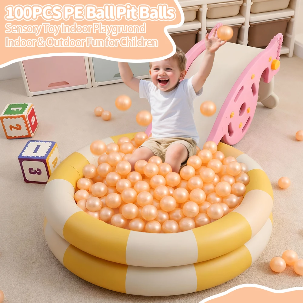 5.5 سنتيمتر 100 قطعة الكرة حفرة الكرة الشمبانيا اللون المحيط كرات الأطفال ألعاب داخلية وخارجية