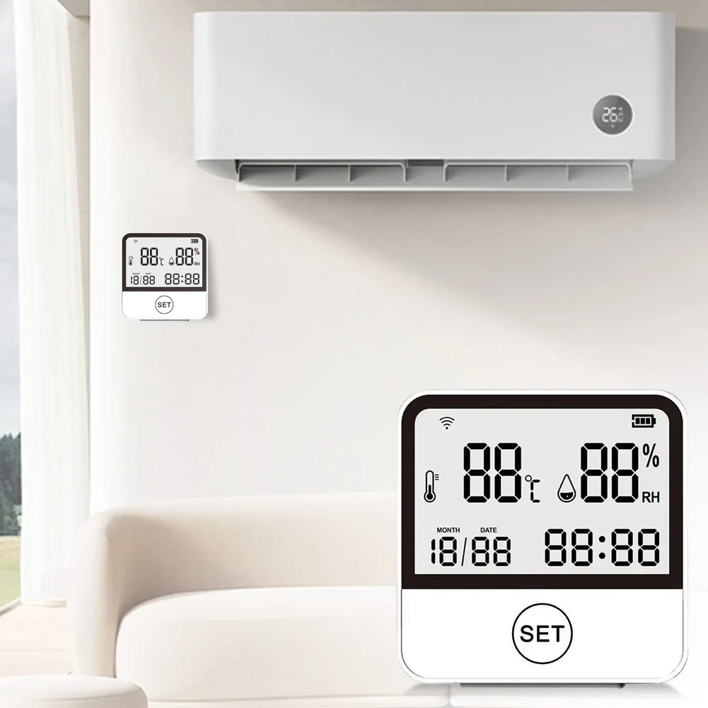 Smart WiFi Hygrometer Thermometer with App Notification Alert Digital Indoor Thermometer Hygrometer for Home Greenhouse