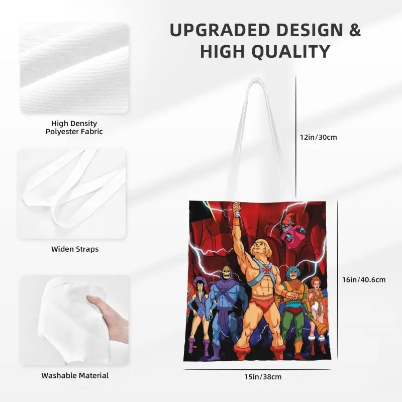 แฟชั่นพิมพ์ He-Man Eternia ช้อปปิ้งกระเป๋าโท้ท Canvas Shopper กระเป๋าสะพาย Masters Of The Universe กระเป๋าถือ