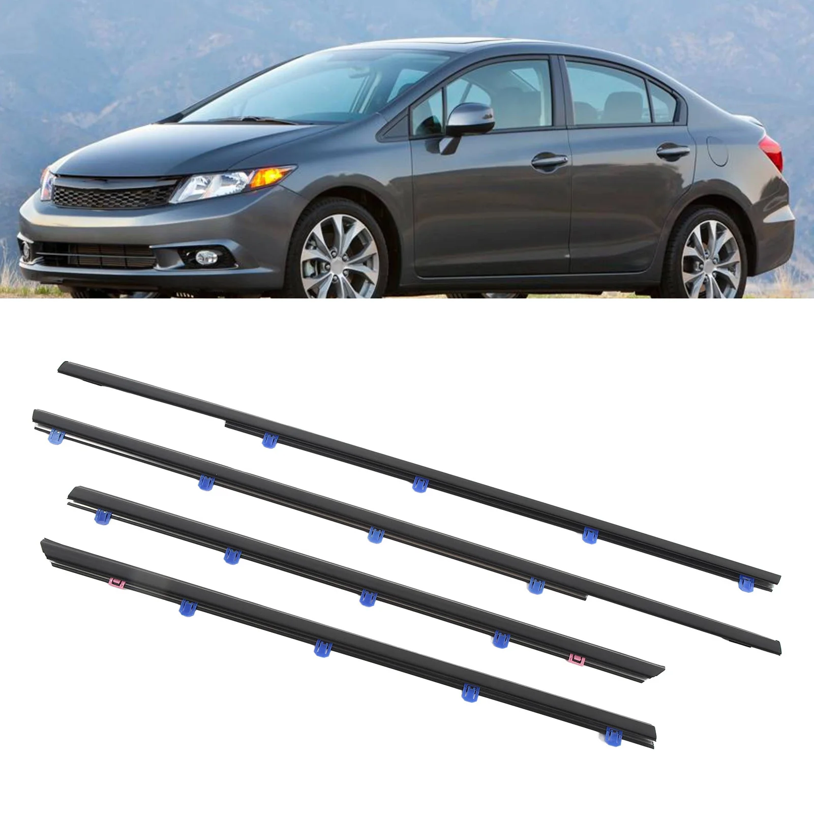 

Car Window Weatherstrip Trim 72450 TR0 A01 Moulding Trim Belt for Sedan 2012 to 2015 Window Moulding Trim Belt