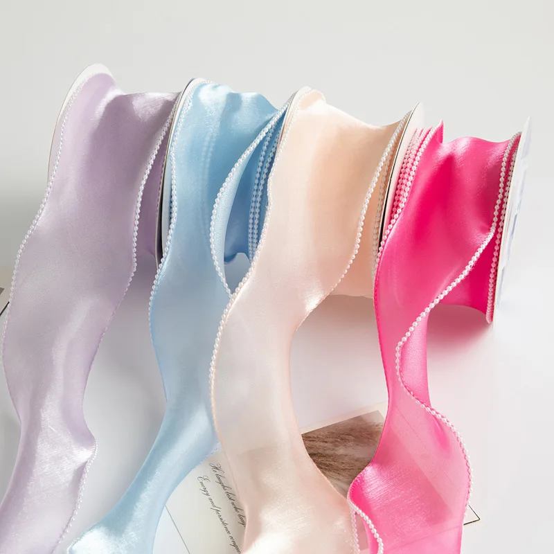 

Pearl Fish Tail Yarn Headwear Popular Packaging Wave Yarn DIY Hair Accessories Cake Decoration Ribbon Accessories