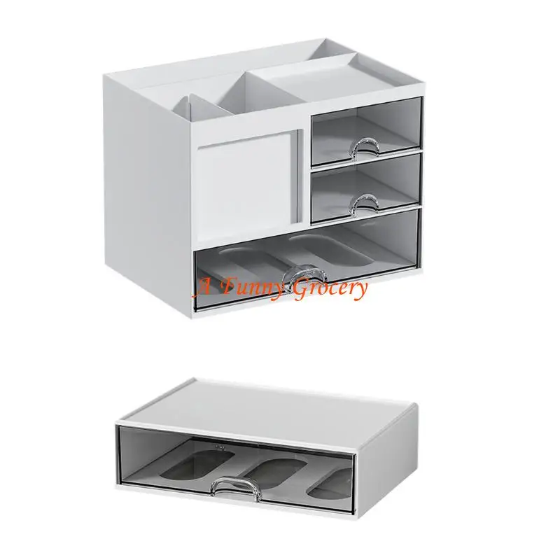 

652E Desk Drawer Multifunctional Desk Pen Organizers Cup with Sliding Drawer for Desk