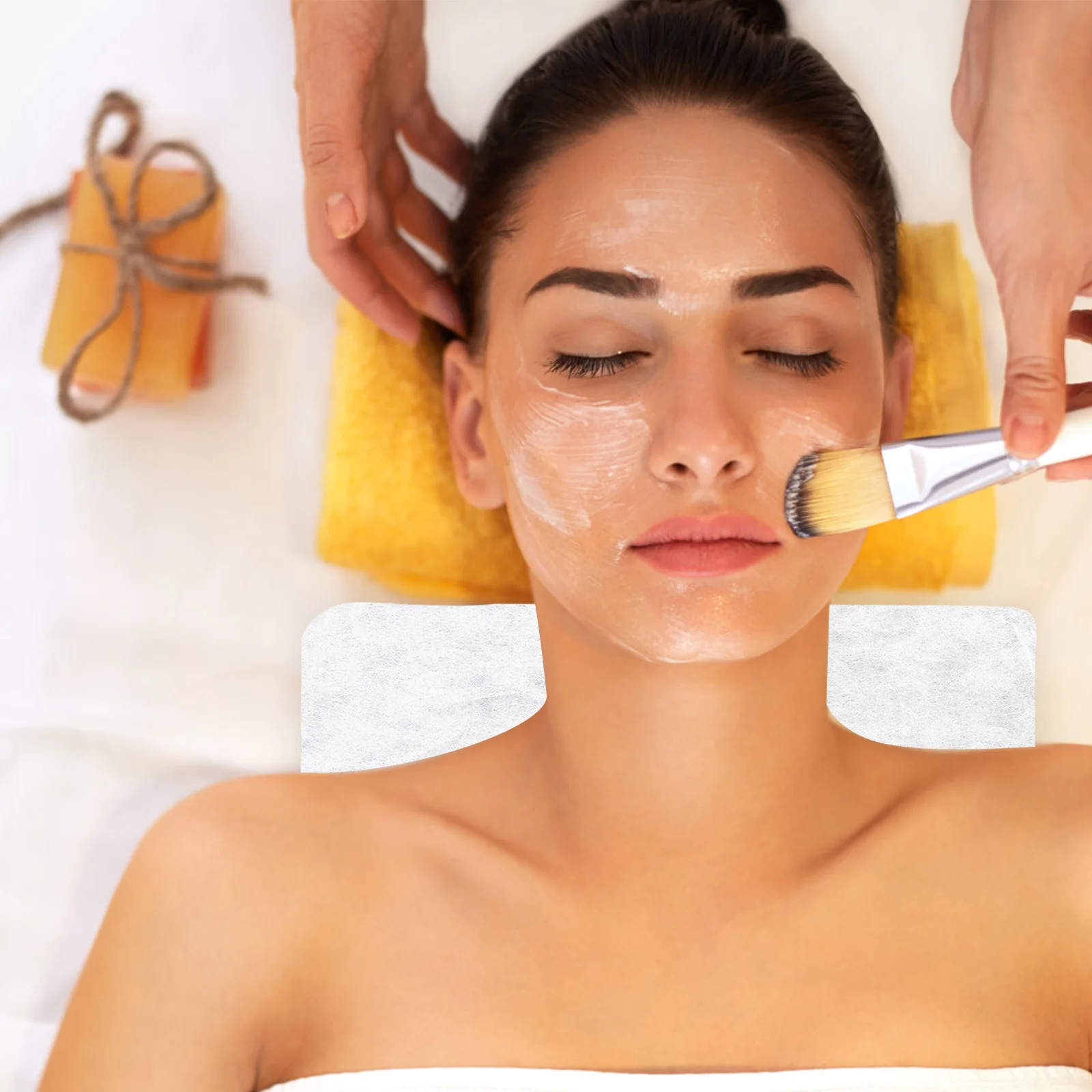 

200pcs Hole Towel For Face Massage Disposable Non-Woven Cover Salon Spa Supply Rest Cradle Pad Face Massage Pillow Mat