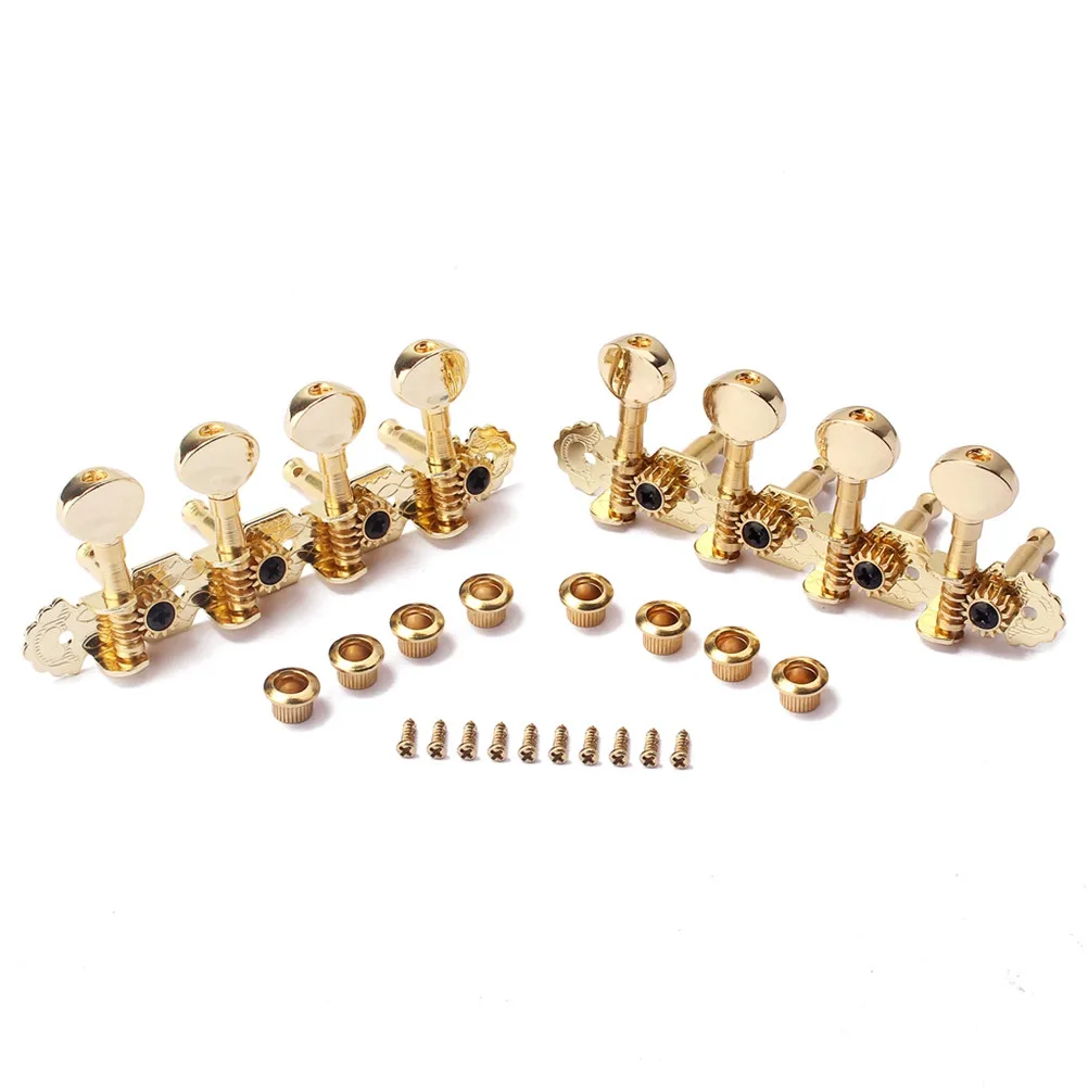 4L 4R Mandolin Machine Heads Tuning Pegs Set for 8-String Mandolin Guitar Standard 25Mm Spacing with 8 Ferrules 10 Screws