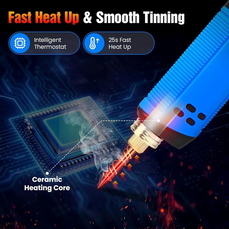 Cordless Soldering Iron Kit, LDE Digital Display USB Rechargeable Soldering Iron For Small Soldering Projects, DIY