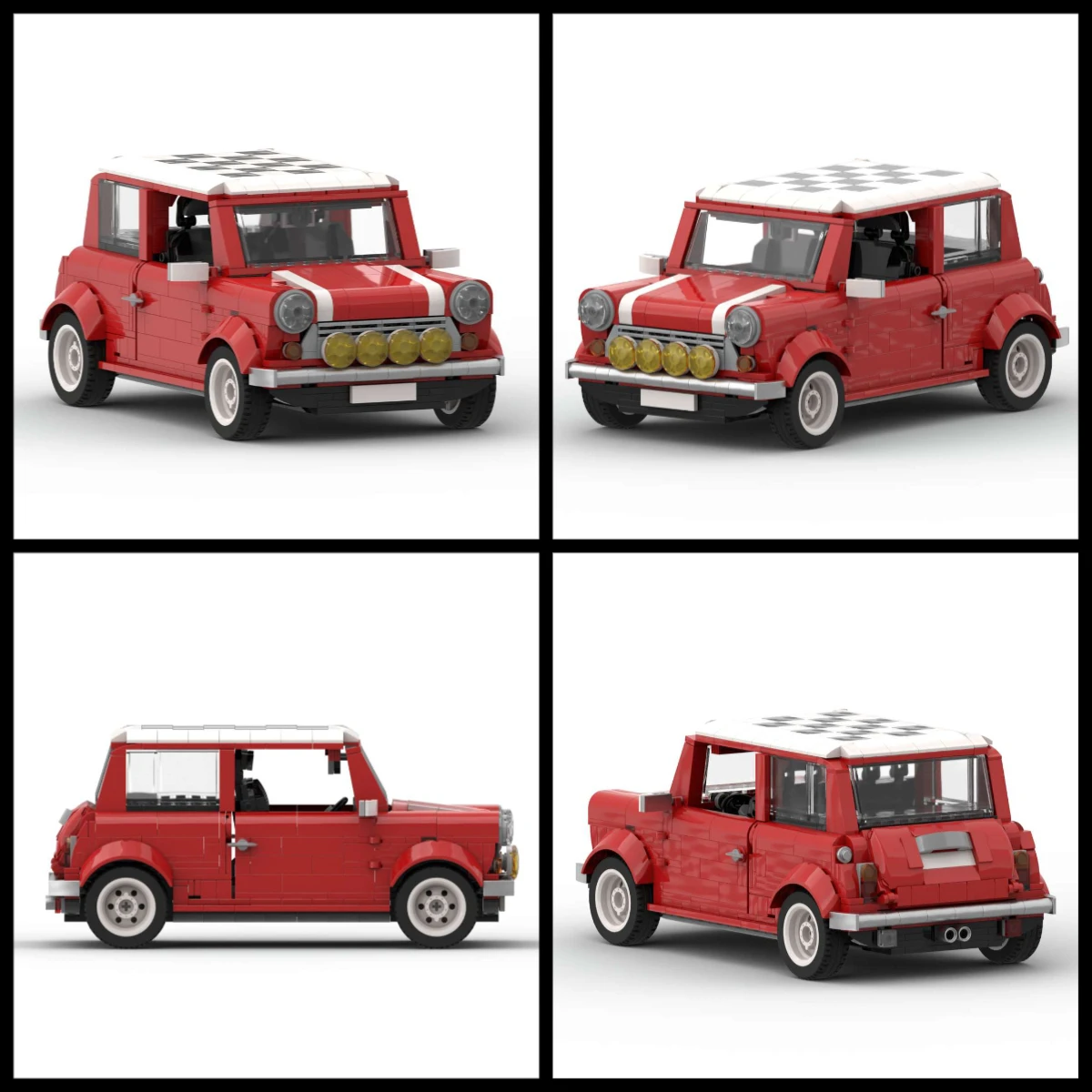 MOC Creative Design City Rally Speed Vehicles Building Blocks Mini Coopered Retro Car Model Children's Toys Boy's Birthday Gift