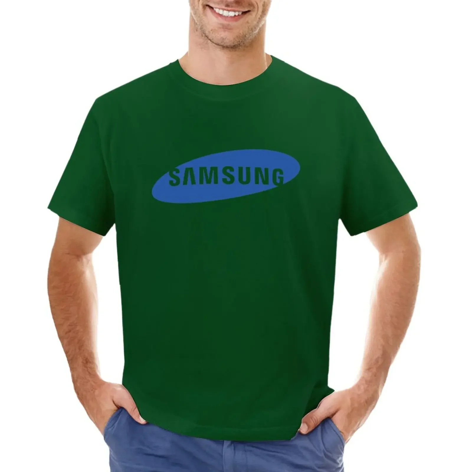 T-Shirt à vaccage Rapide avec Logo Samsung pour Homme, Streetwear, Harajuku, Surdimensionné