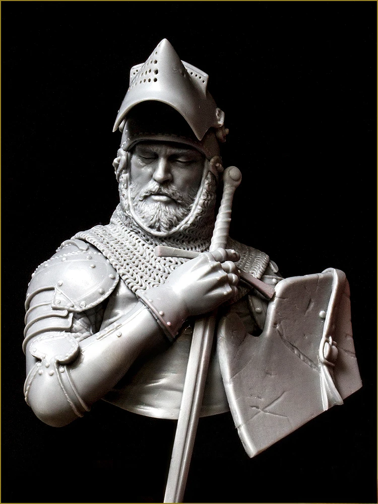 

1/10 Medieval Knight Resin Bust Model Kit Unpainted Unassembled Historical Hobby Diorama Miniature Toy