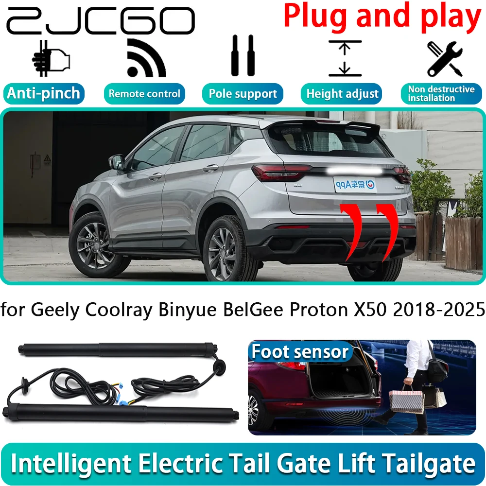 

ZJCGO for Geely Coolray Binyue BelGee Proton X50 2018-2025 Electric Powered Tailgate Power Liftgate Automatic Tailgate System