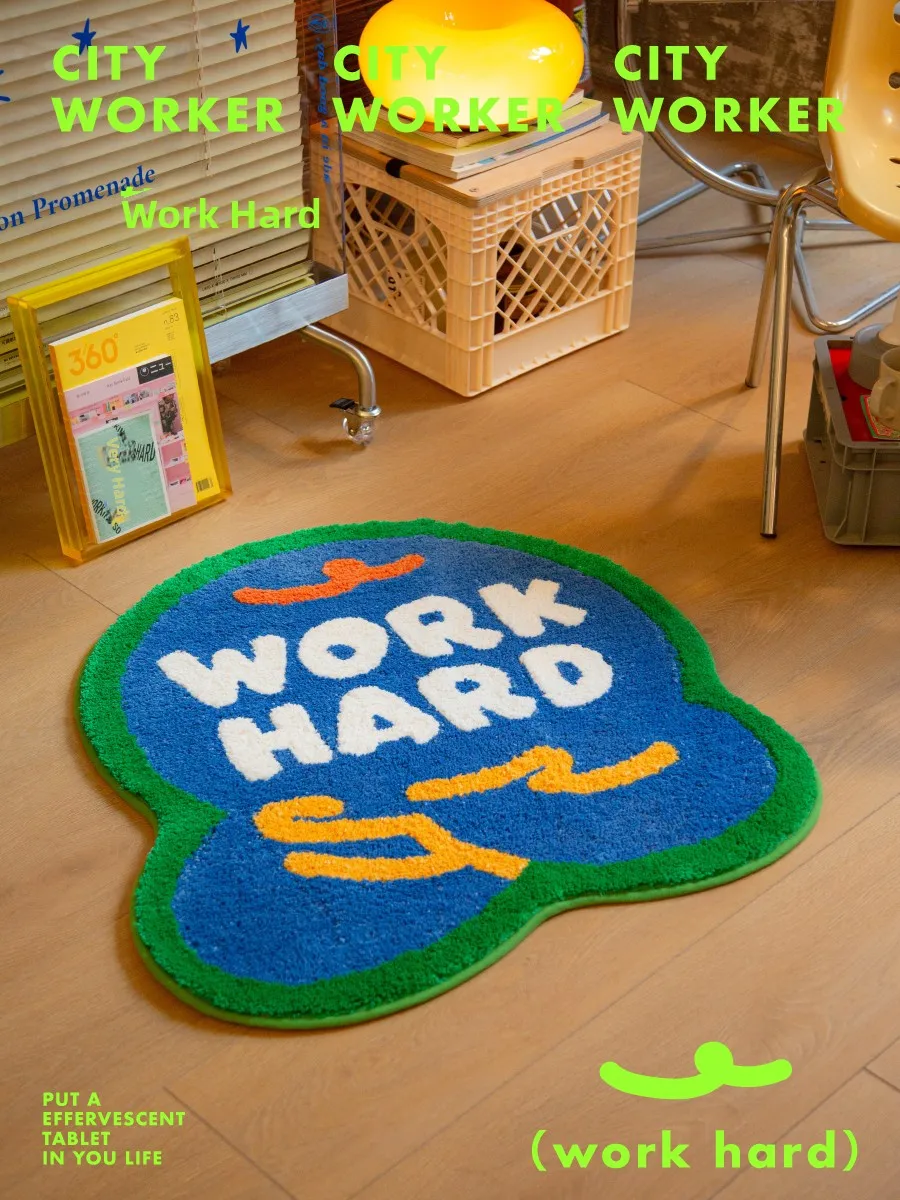 Froth Original Cartoon Cute Flocking Carpet Children's Bedroom Study Room Bedside Mat Polyester Fiber Machine Knitted Home Decor