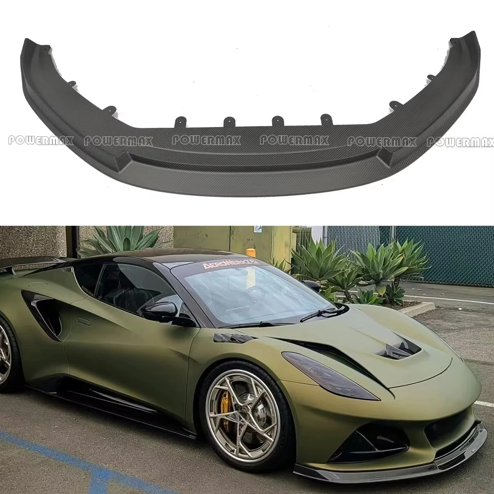 Car Part Dry Carbon Fiber Body Kit Front Bumper Lip for Lotus Emira 2021+
