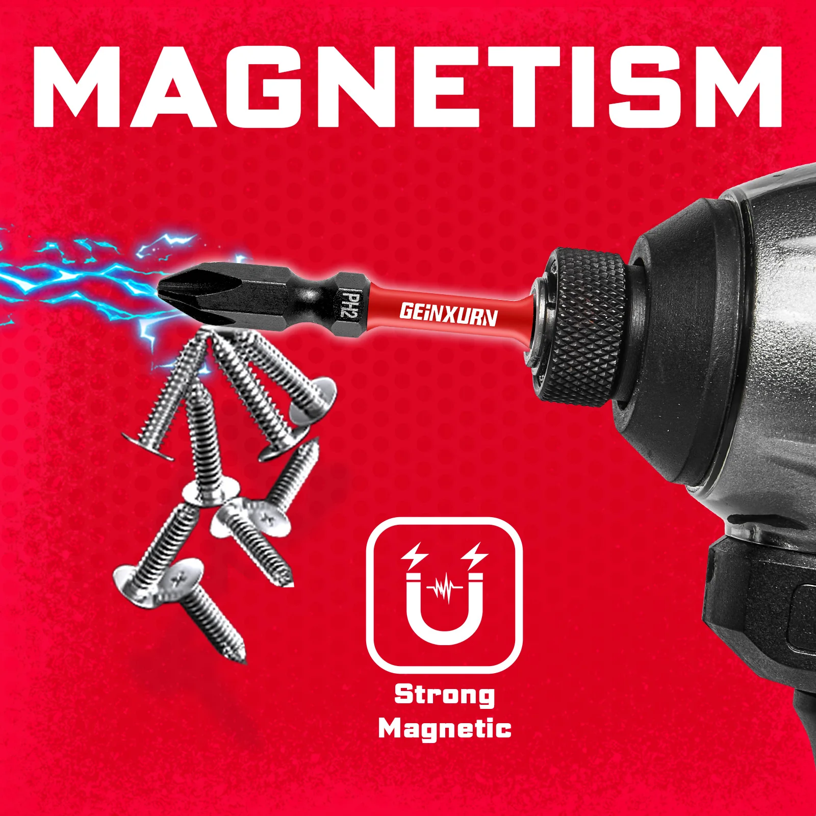 Geinxurn 2,56'' PH2-PH2 Impact doppelseitiger Power-Bit, Standardtyp, S2-legierter Stahl mit entwickelt für Anwendungen mit hohem Drehmoment