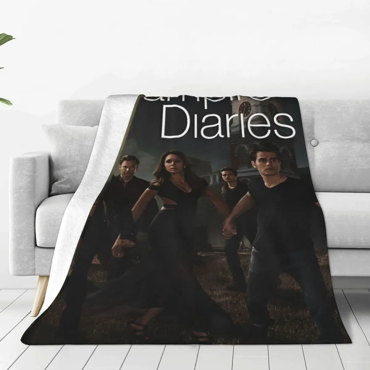 The Vampire Diaries 6 Flannel Blankets Horror Movie Novelty Throw Blankets for Home Hotel Sofa Plush Thin Quilt