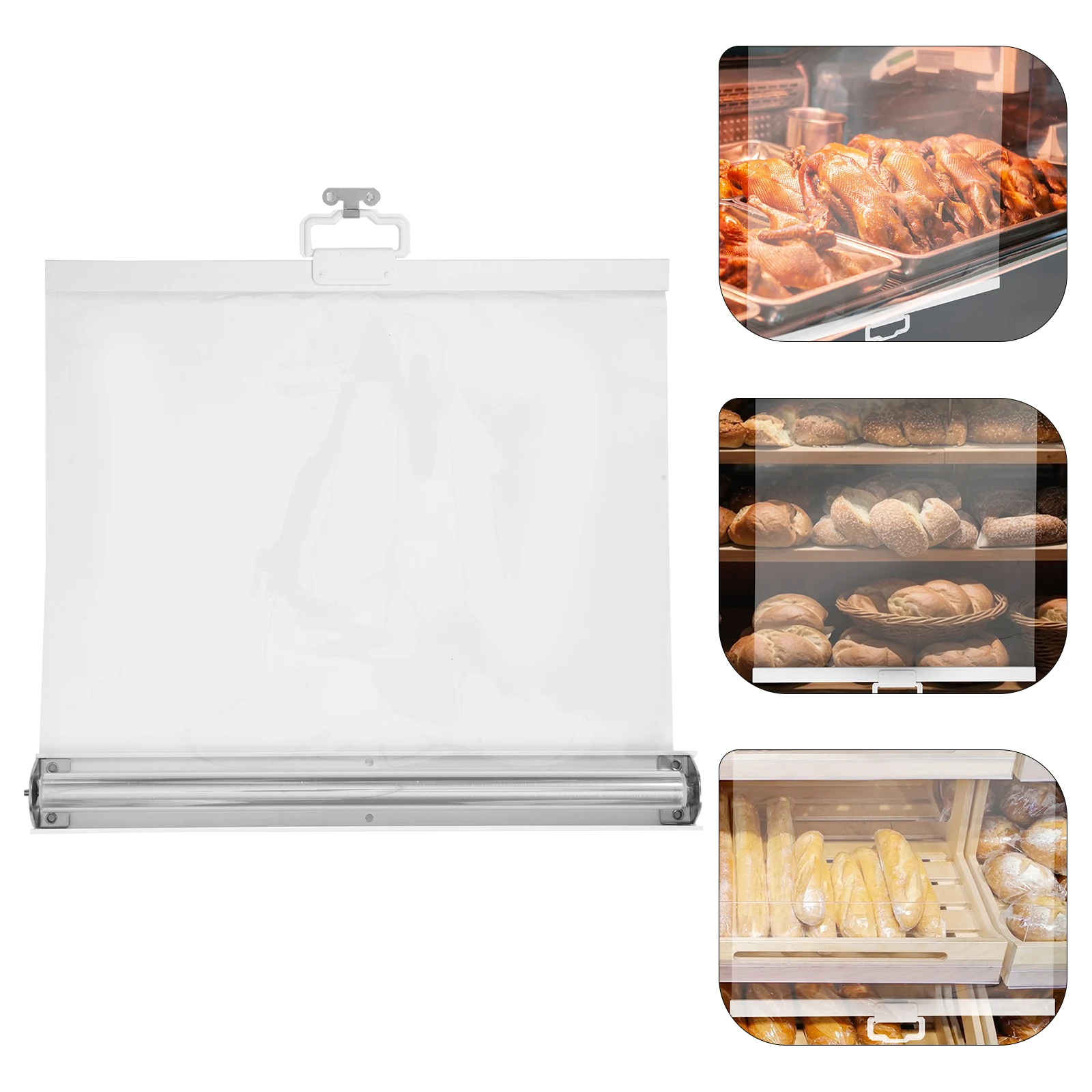 

Freezer Curtain Transparent Cabinet Roller Shades Door Shop Clear Pulling Refrigerator Curtains Display Insulation Kitchen