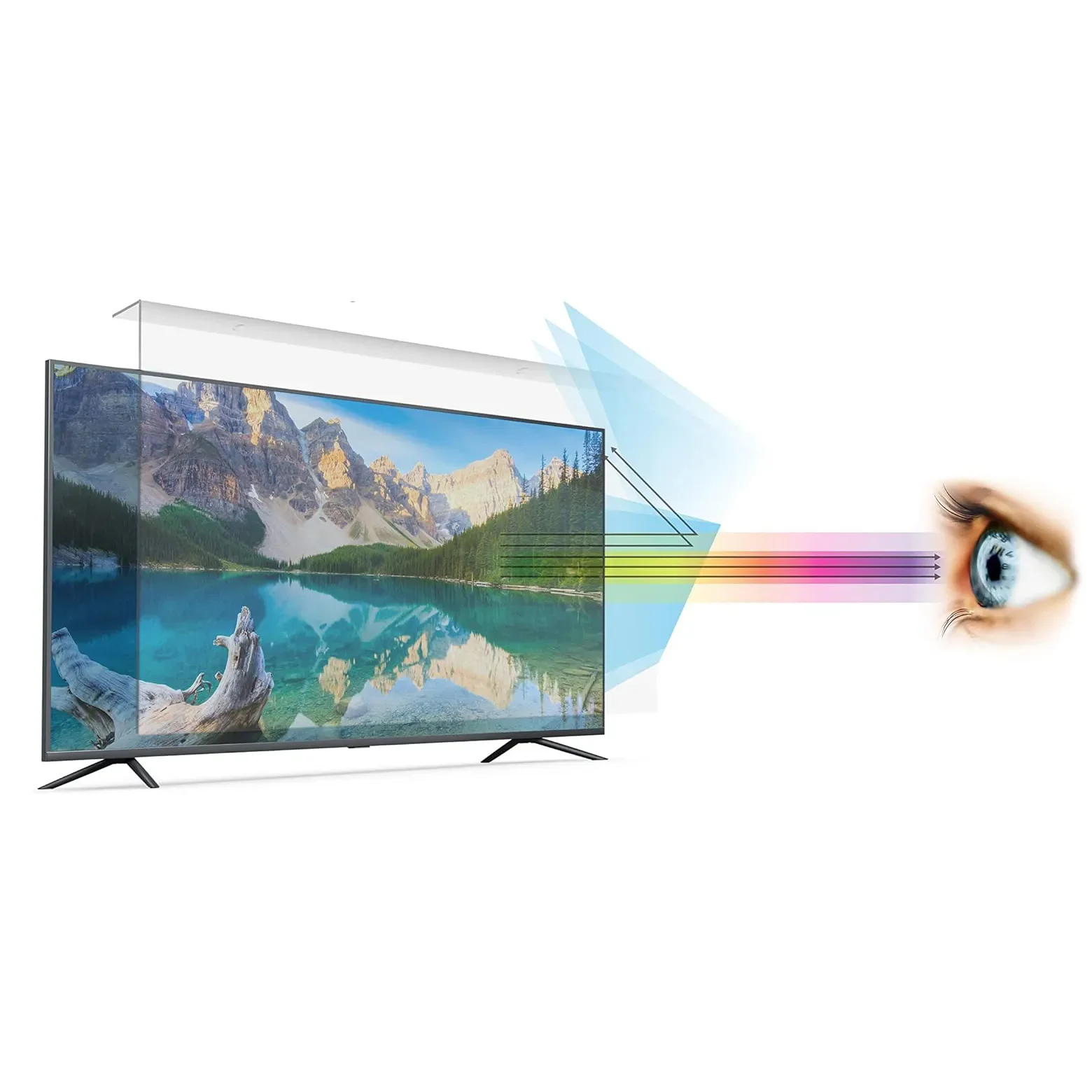 60 inch Hd Clear Anti Blue Light Eye Protection Easy Install Removeable Hanging Acrylic TV Screen Protector film Screen Guard