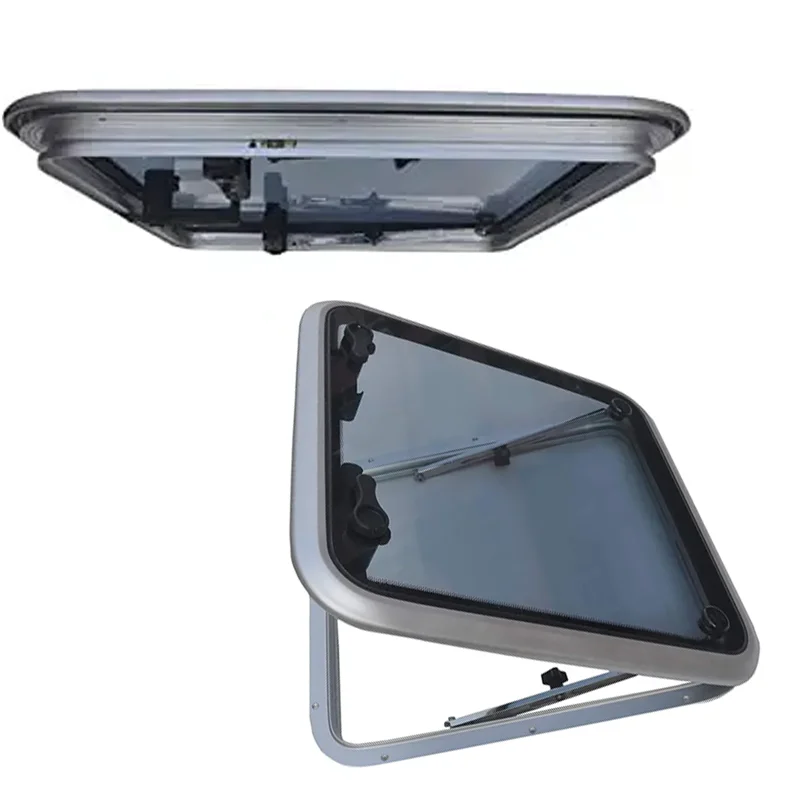 

Boat Porthole Window Square Hatch Skylight With Tempered Glass Waterproof Push Out Hatch Window for Yacht RV