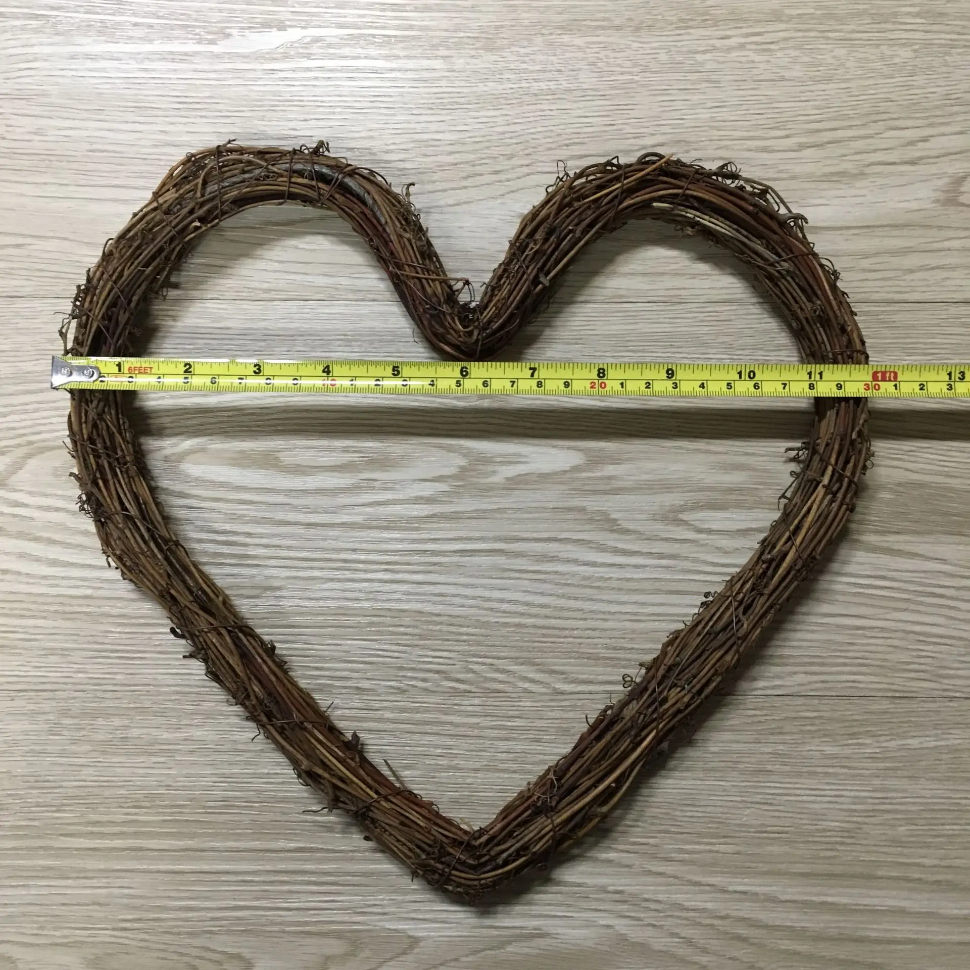 Heart Wreaths Natural Rattan DIY Craft Projects Wreath Pendant Garland for Farmhouse Home Wedding Decor C66