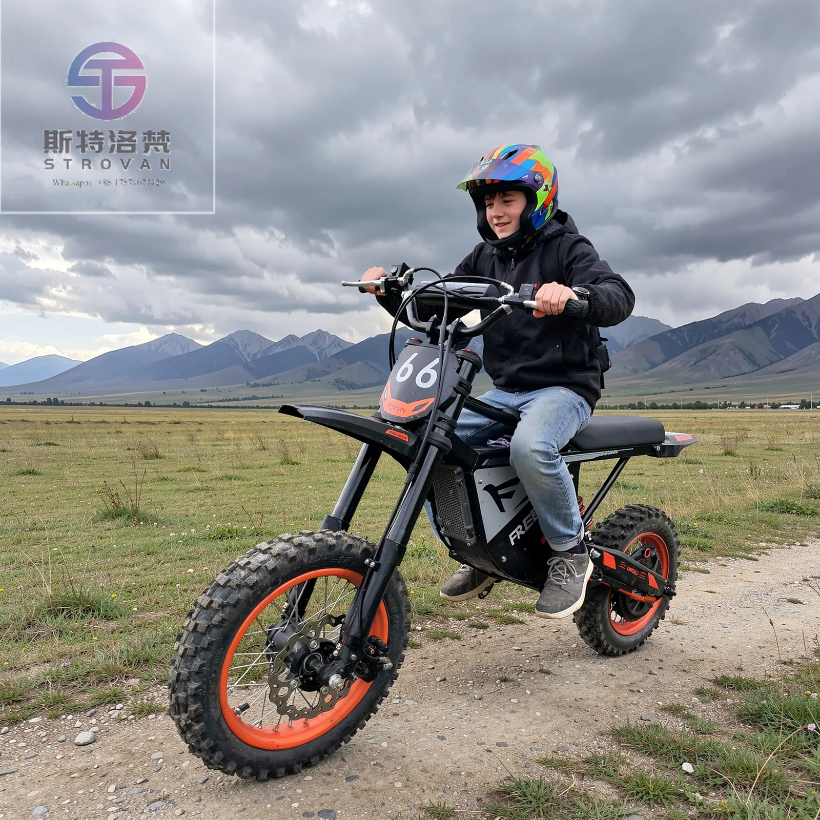 

EU US Warehouse Off-road Electric Dirt Bike 30Ah Long Range E-Scooter with Hydraulic Disc Brake 12 Inch Off-road Tire for Child