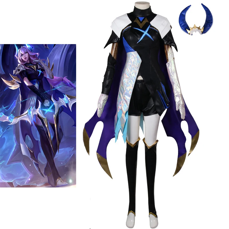 Ashe Cosplay Game LOL Skin Costume Women Fantasia Battle Uniform Suit Halloween Carnival Party Warrior Disguise Outfits