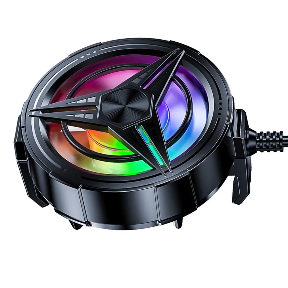 For Gaming Phone Cooler Fan With USB Power Input Smart Thermal Regulation And RGB LED Lights For Immersive Play